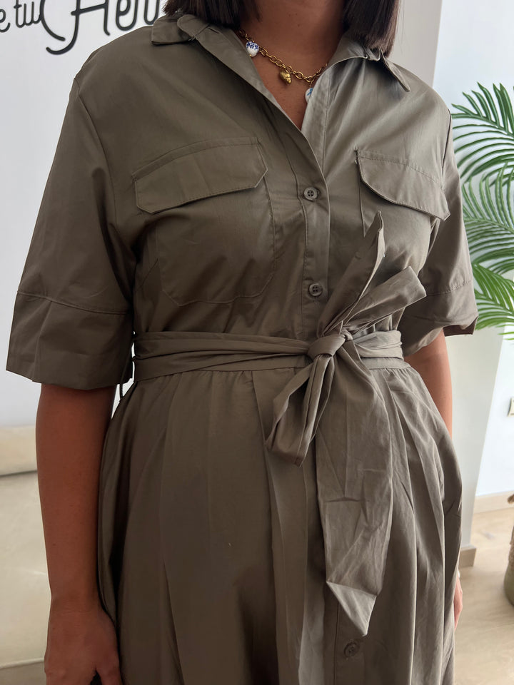 Vestido Antonella verde militar