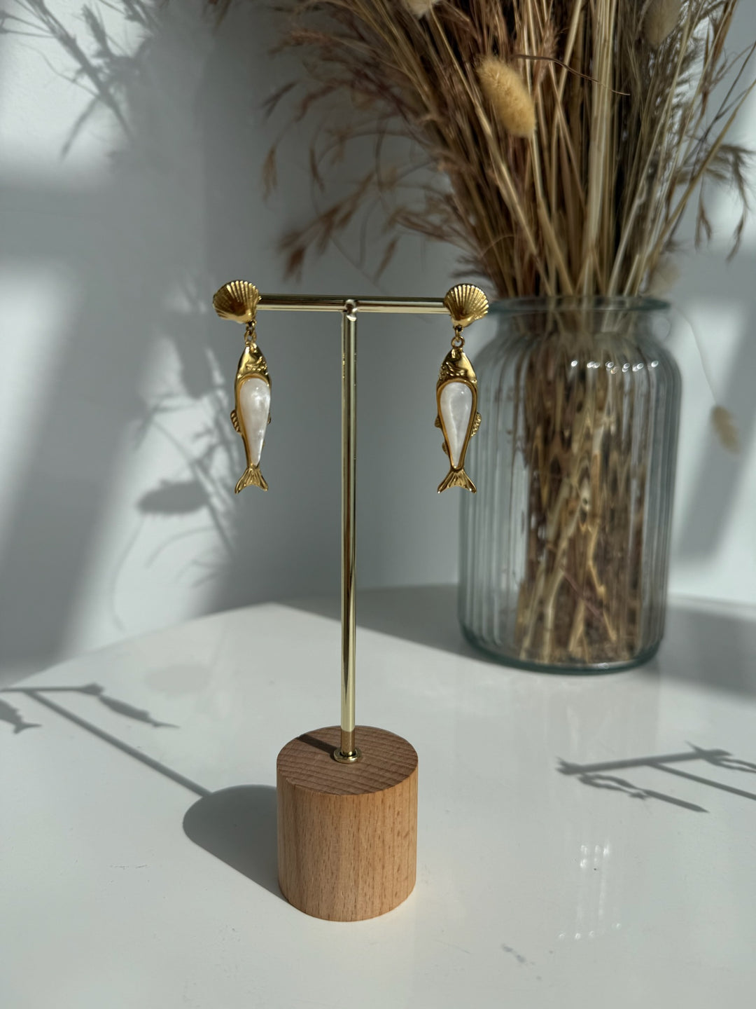 Pendientes Neri blanco (acero)