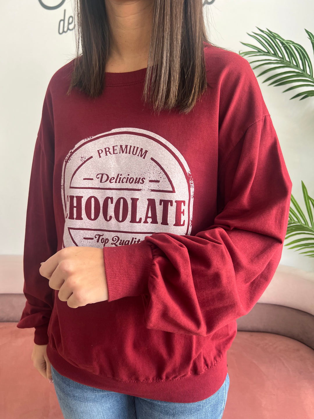 Sudadera Chocolate Burdeos