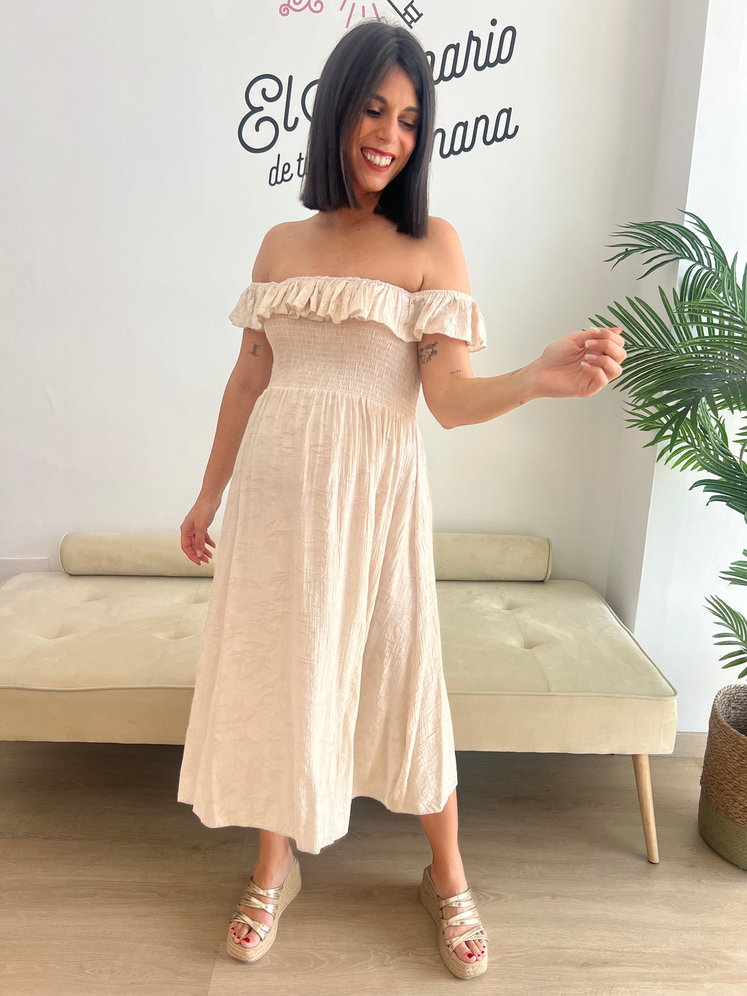 Vestido Leila beige