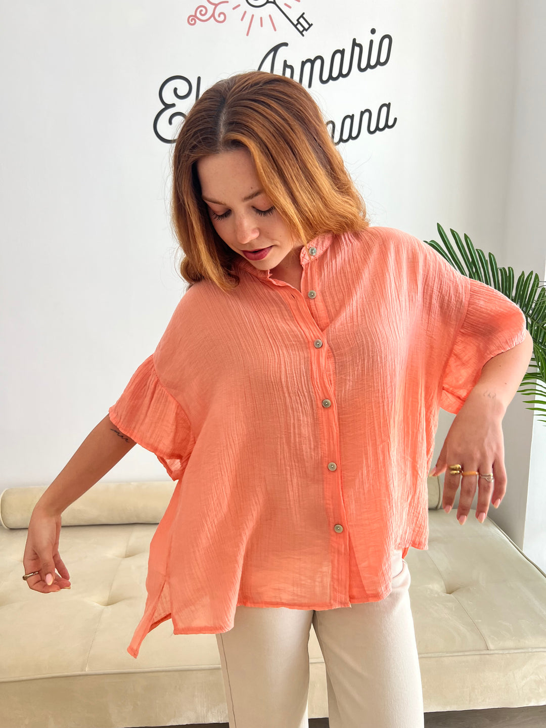 Camisa Sara mandarina