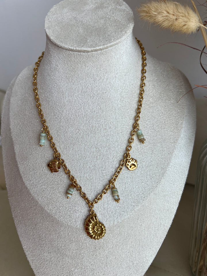Collar Posi verde aguamarina (acero)