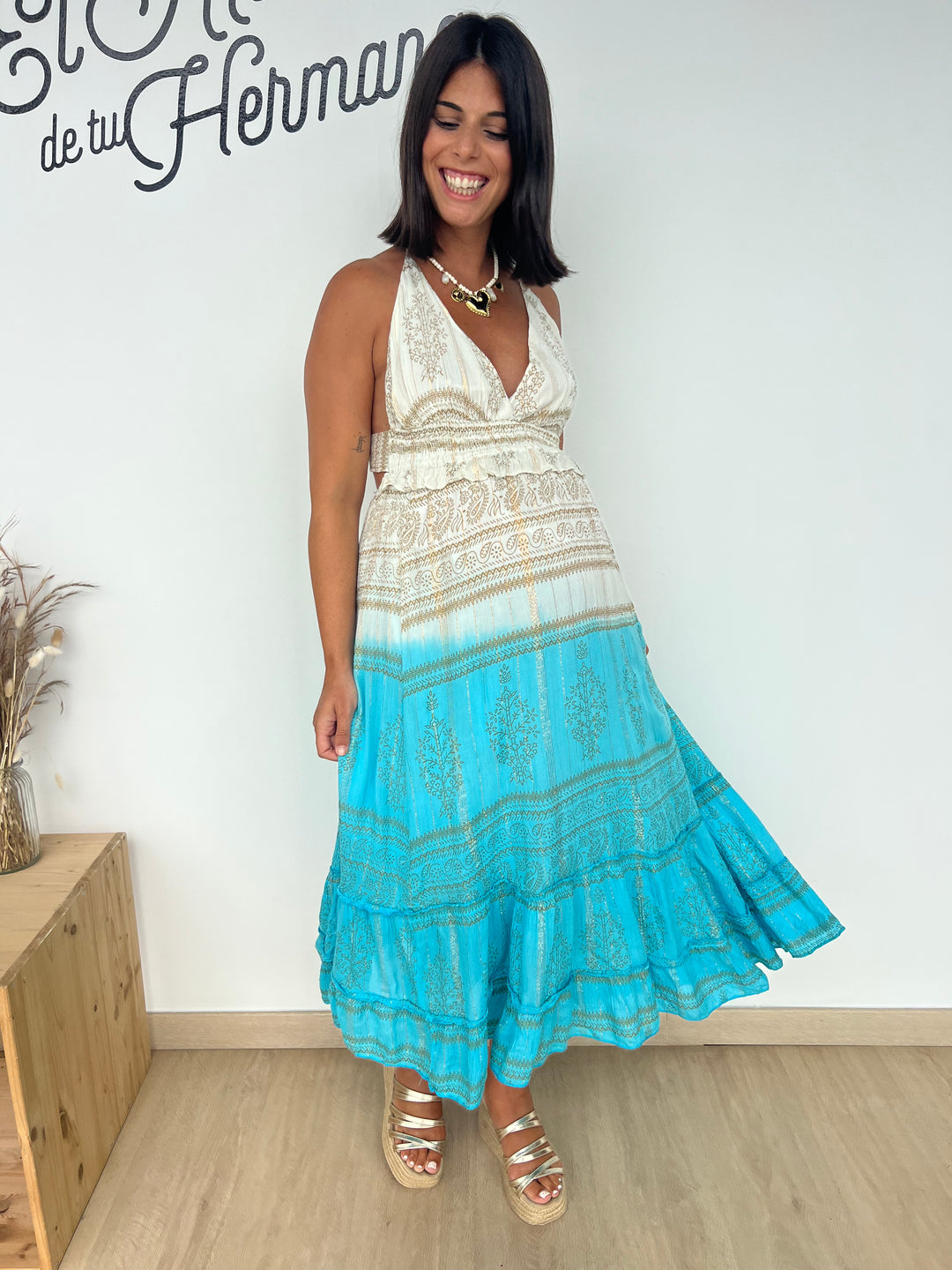 Vestido Palma azul