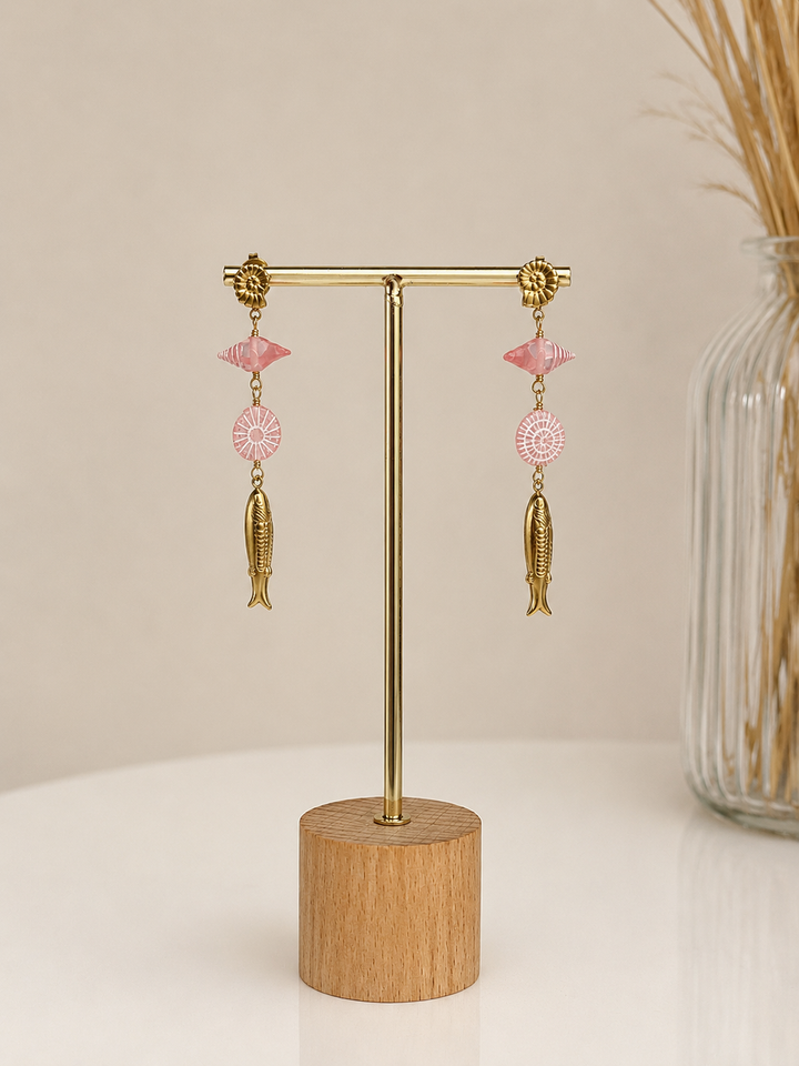 Pendientes Aura Rosa (acero)