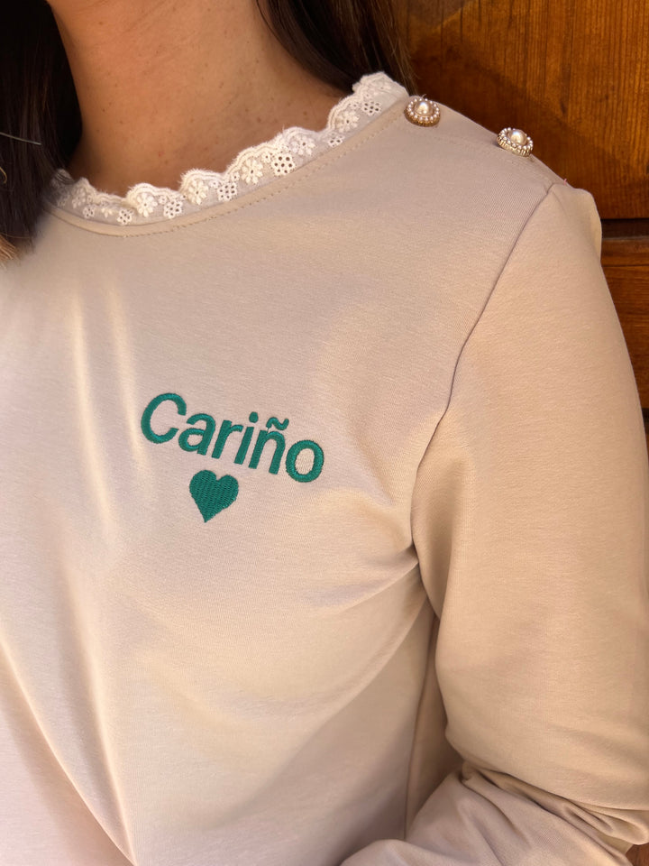 Sudadera Cariño beige
