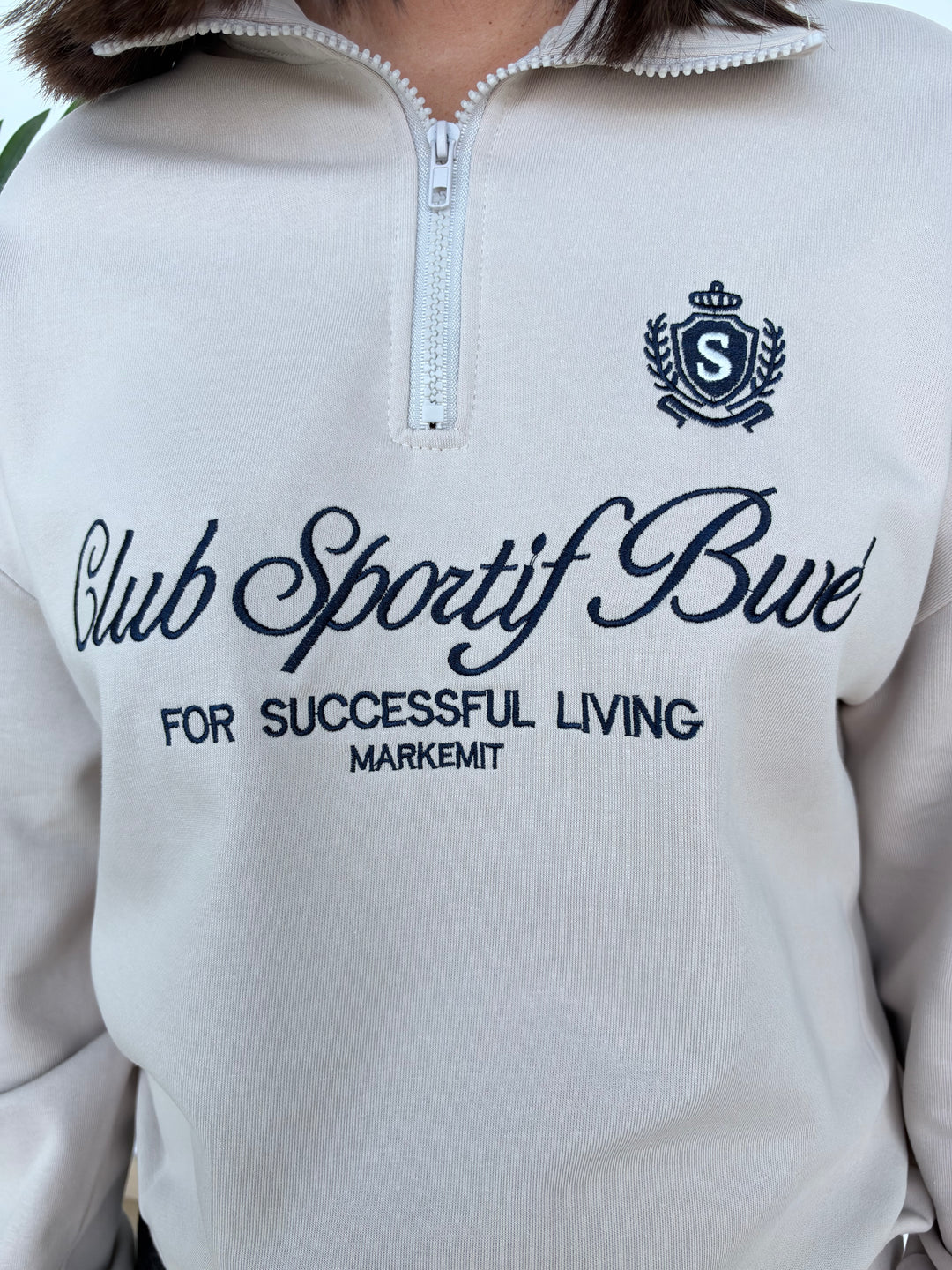 Sudadera Club beige