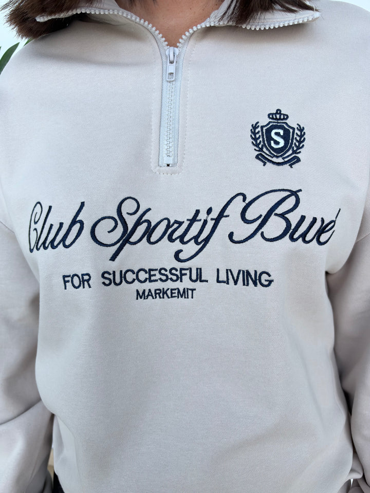 Sudadera Club beige