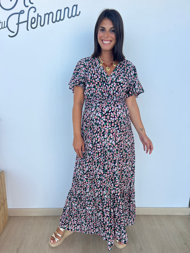 Vestido Nieves largo azul marino