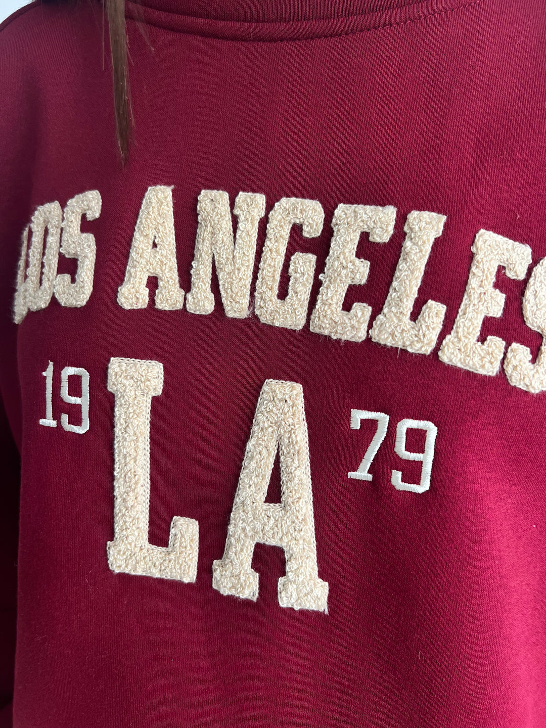 Sudadera Los Ángeles burdeos