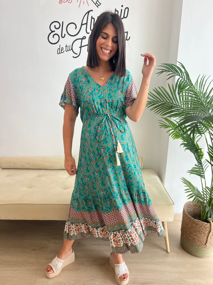 Vestido Lucrecia turquesa