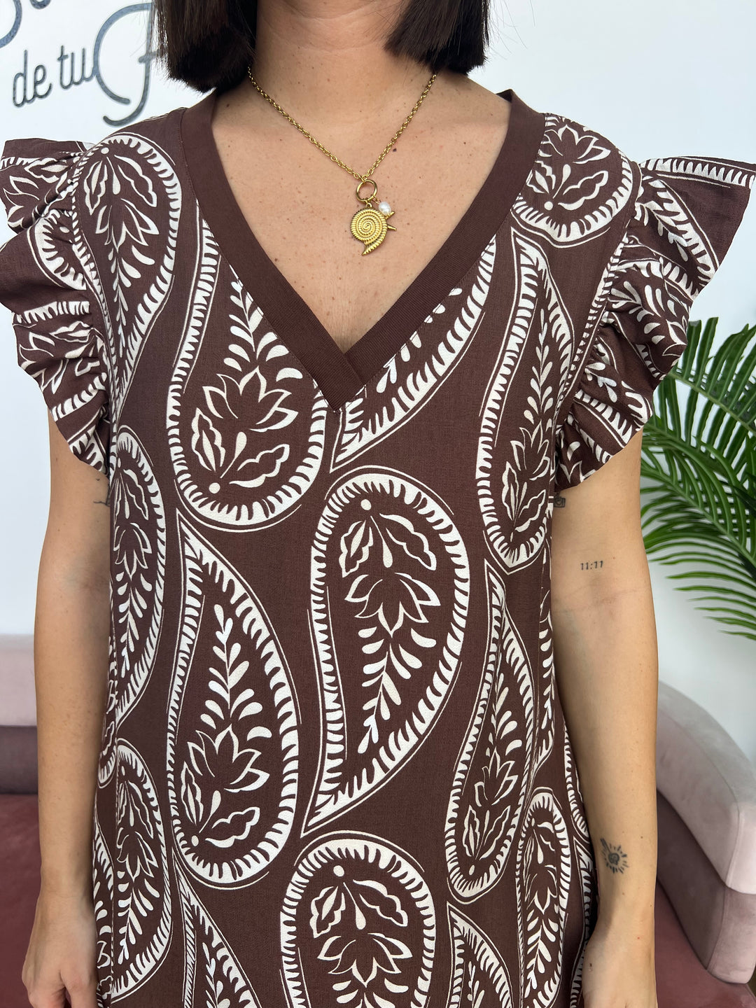 Vestido Débora marrón