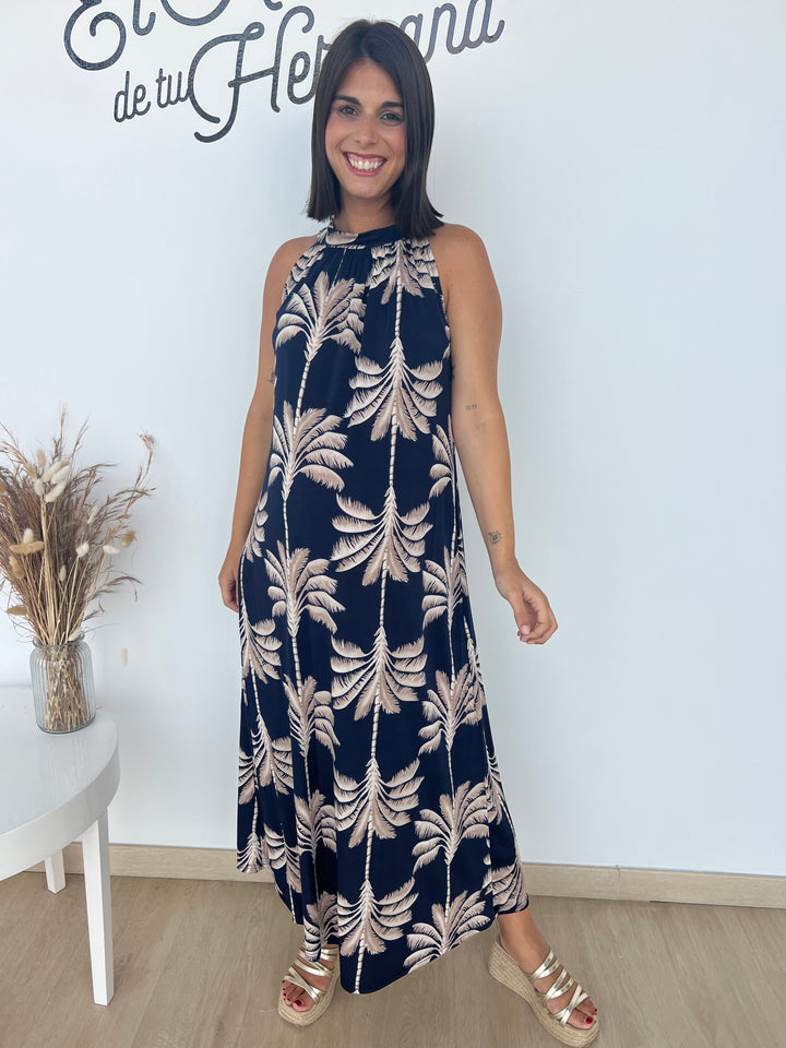 Vestido Paula azul marino