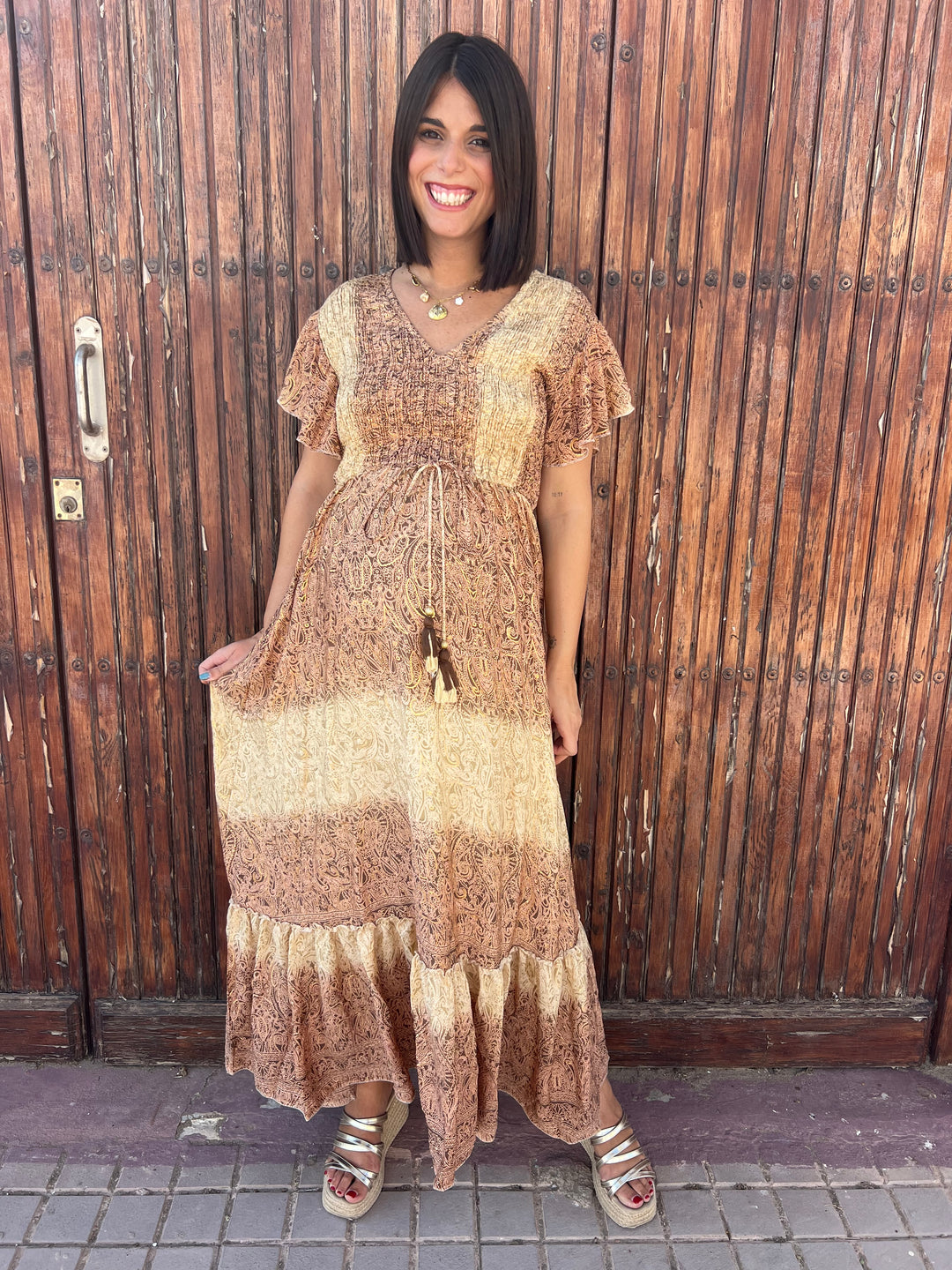 Vestido Mikonos marrón