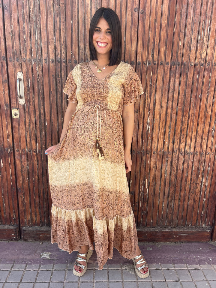 Vestido Mikonos marrón