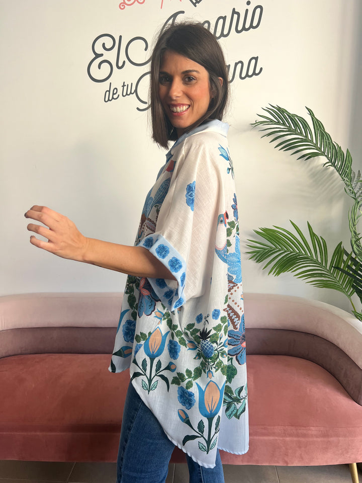 Camisa Tropical azul