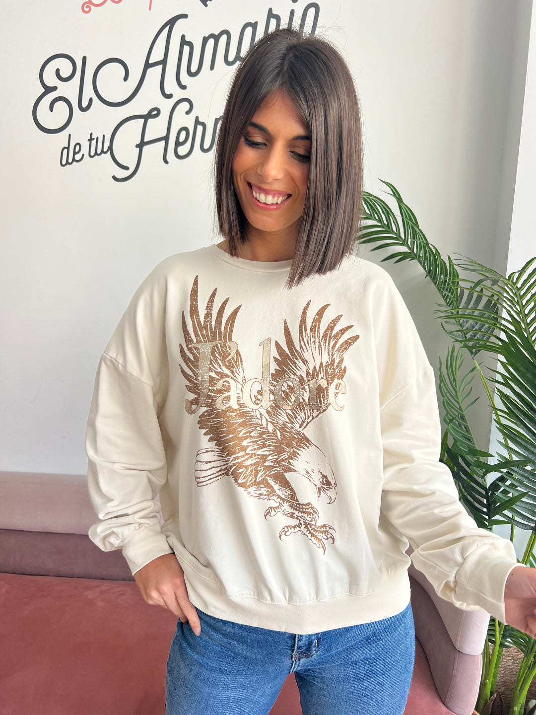Sudadera Águila beige