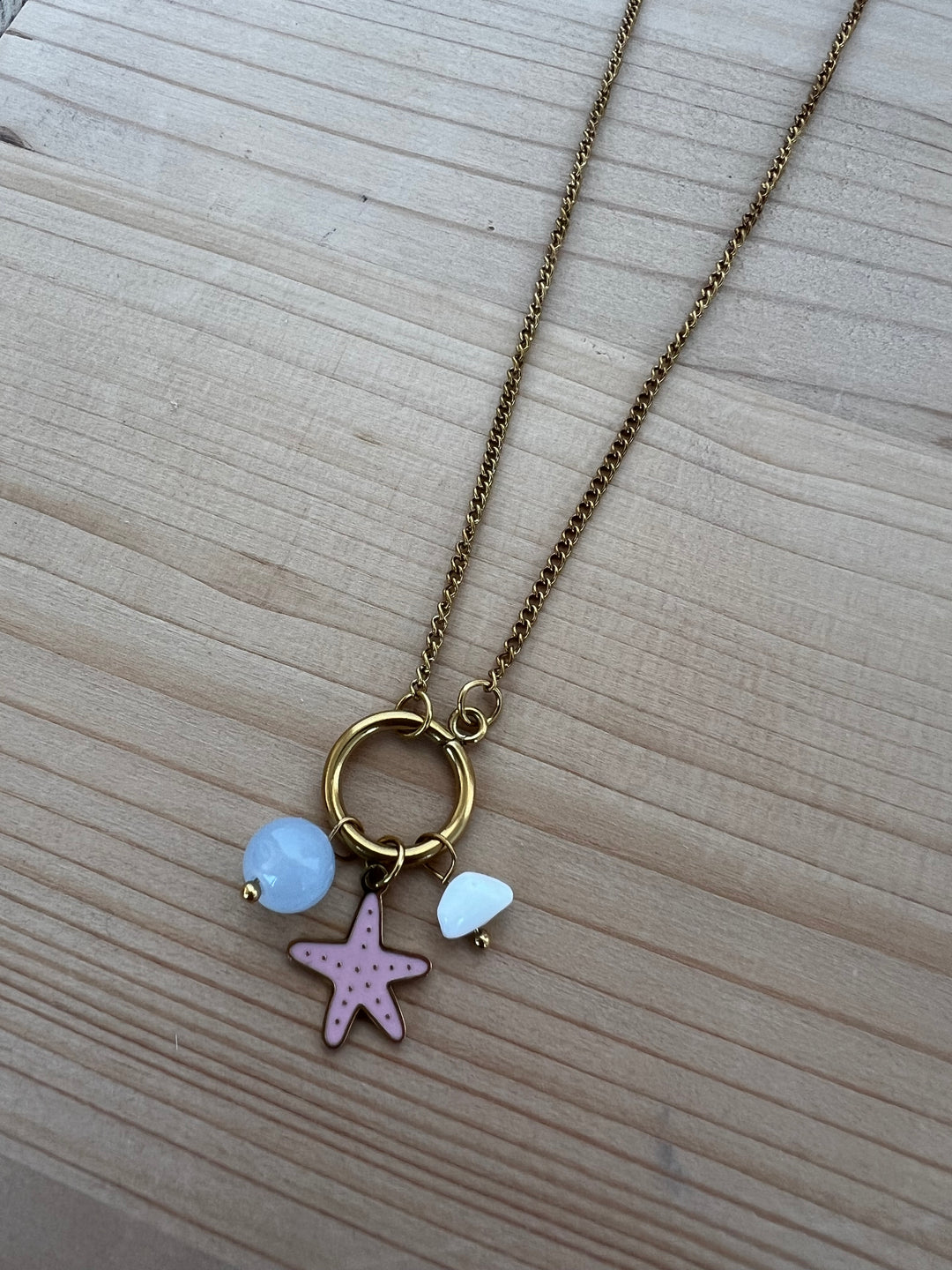 Collar Marina rosa (acero)