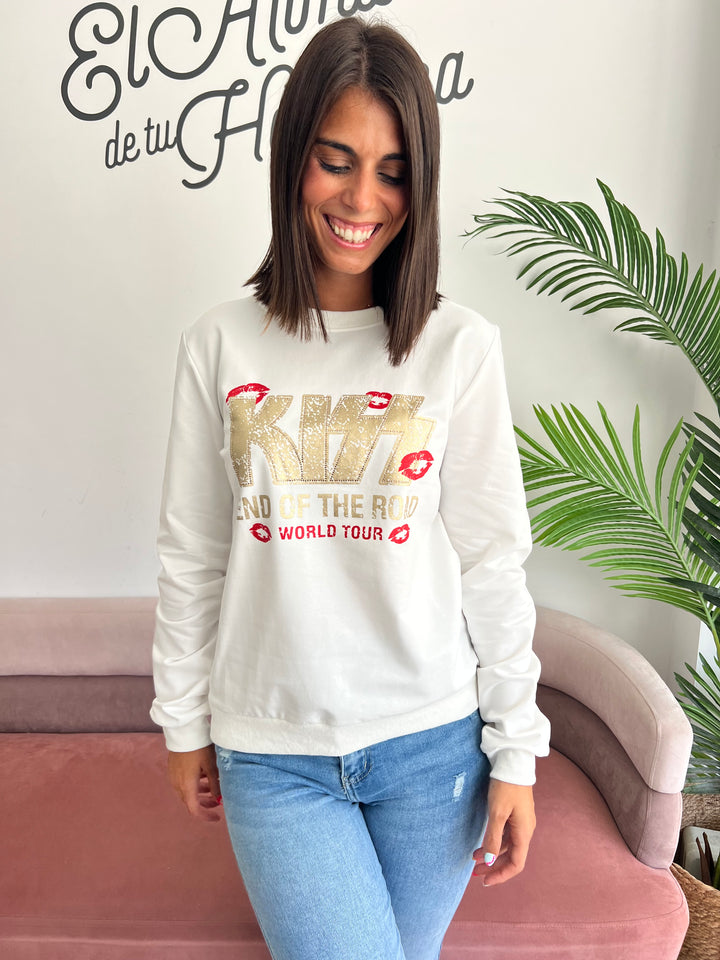Sudadera Kiss road blanco