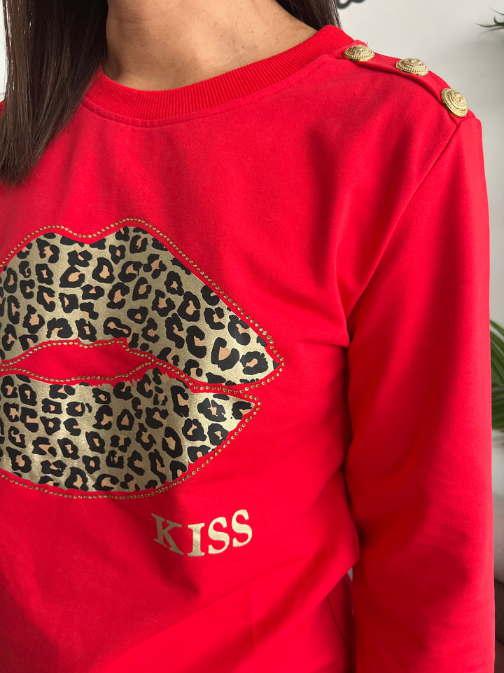 Sudadera Lips rojo