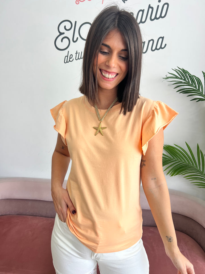 Camiseta Volante mandarina
