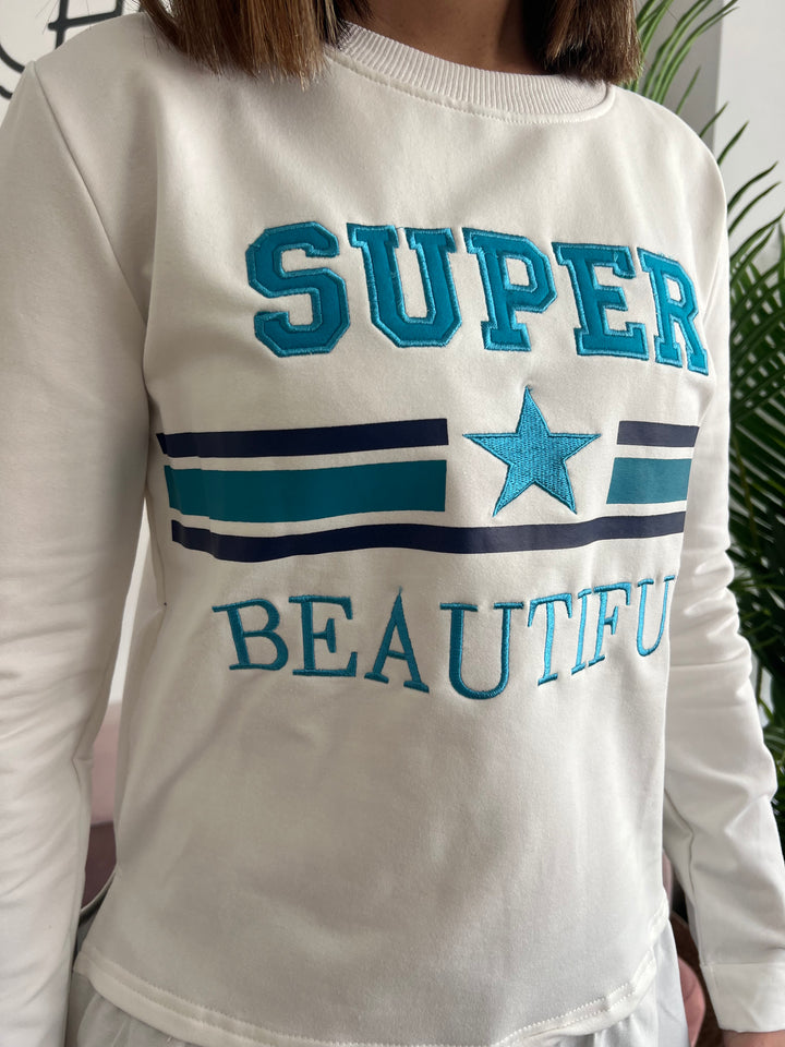 Sudadera Beautiful blanco