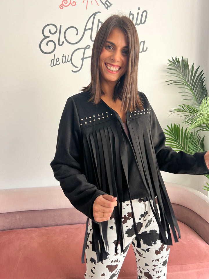 Chaqueta Flecos negro