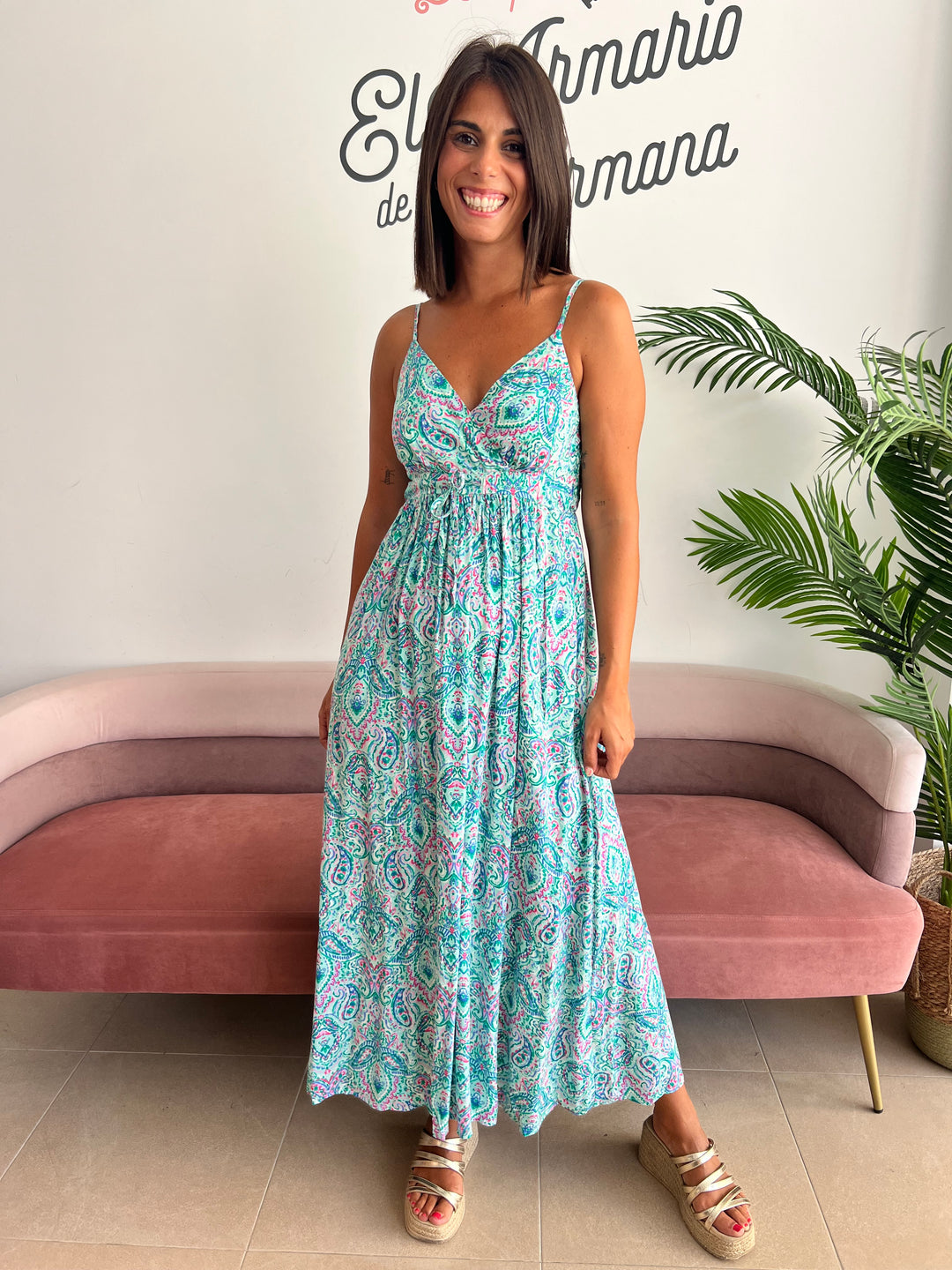 Vestido Lorena aguamarina