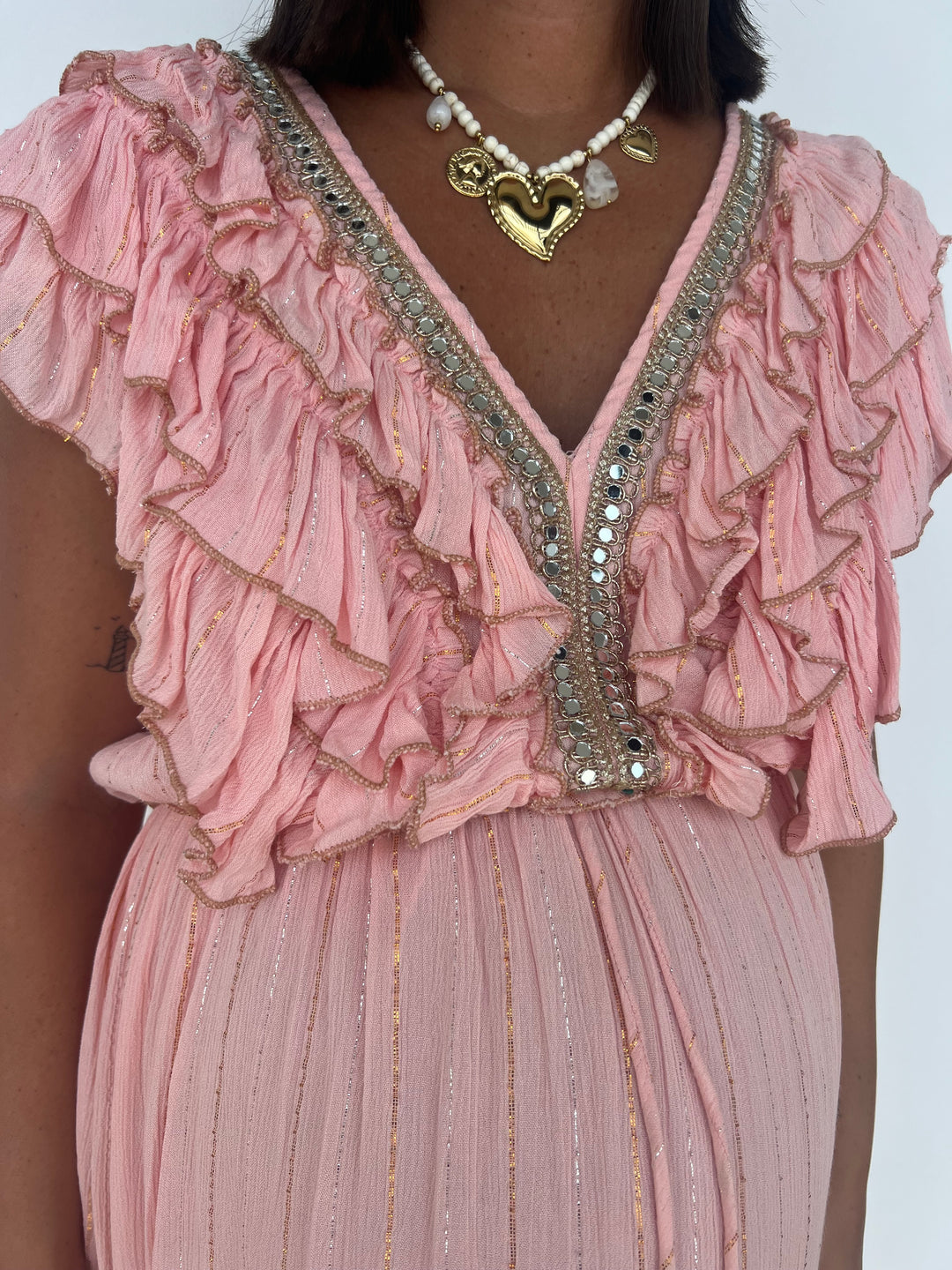 Vestido Saona largo rosa