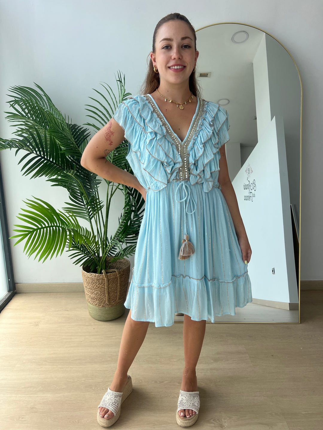 Vestido Saona celeste