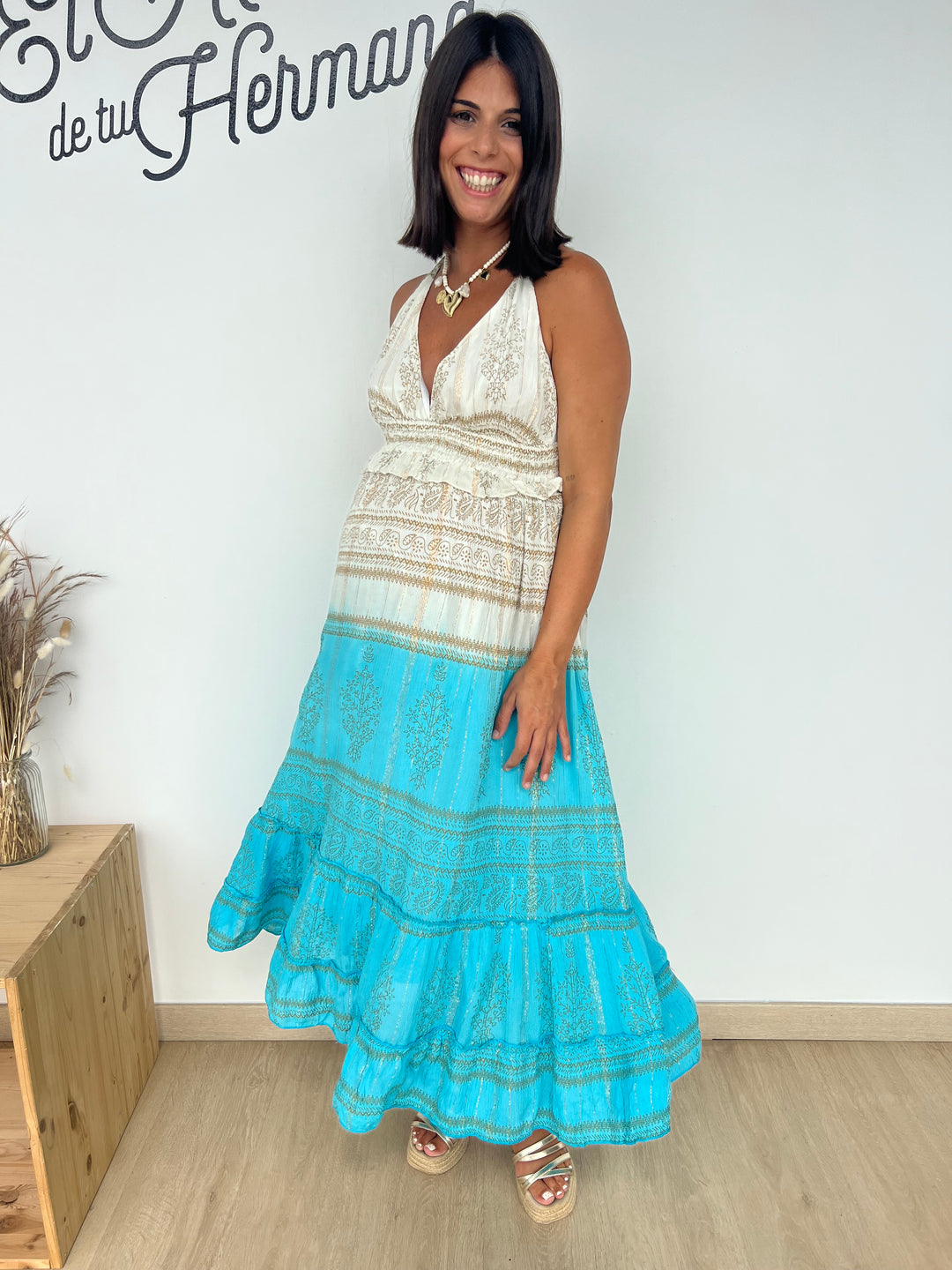 Vestido Palma azul