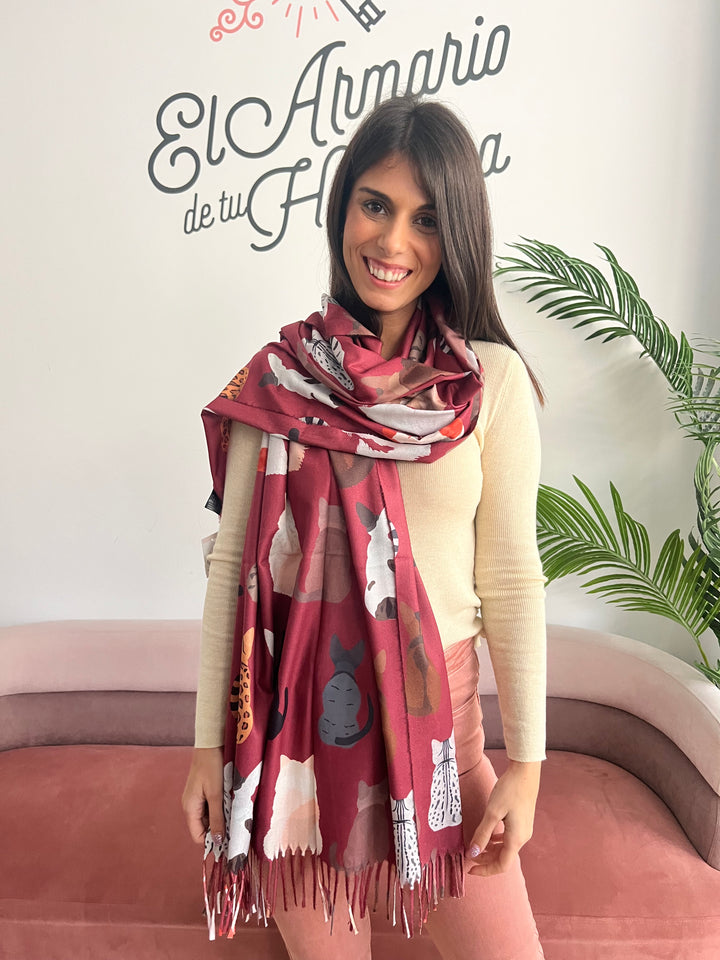 Bufanda Michi burdeos