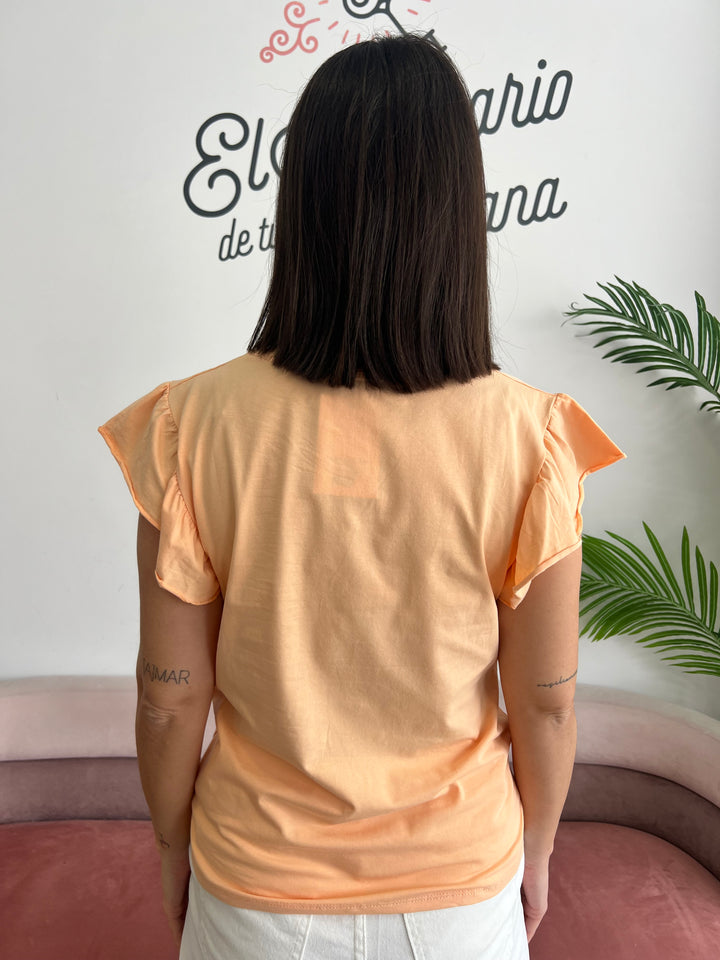 Camiseta Volante mandarina