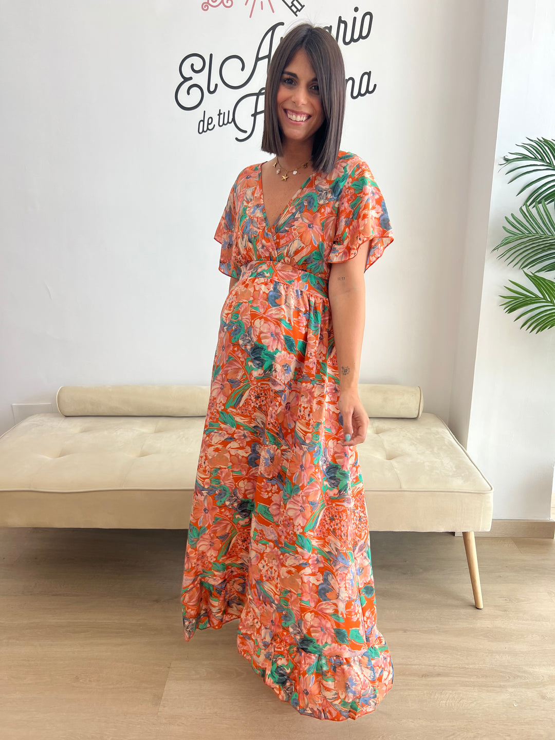Vestido Xiomara naranja