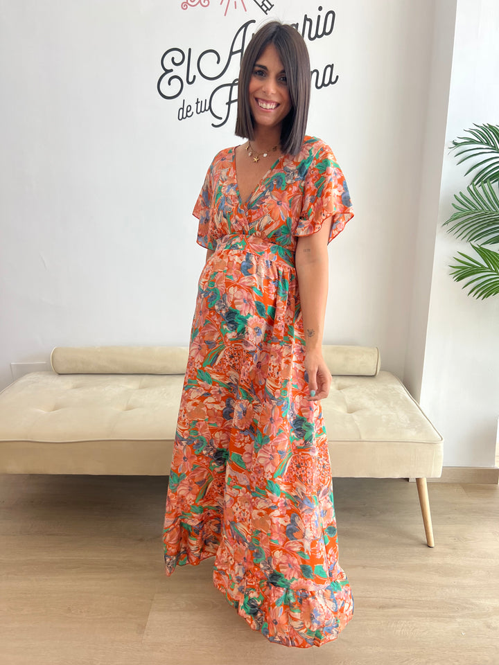 Vestido Xiomara naranja