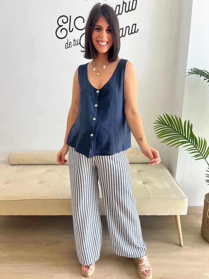Pantalón Rayas azul marino