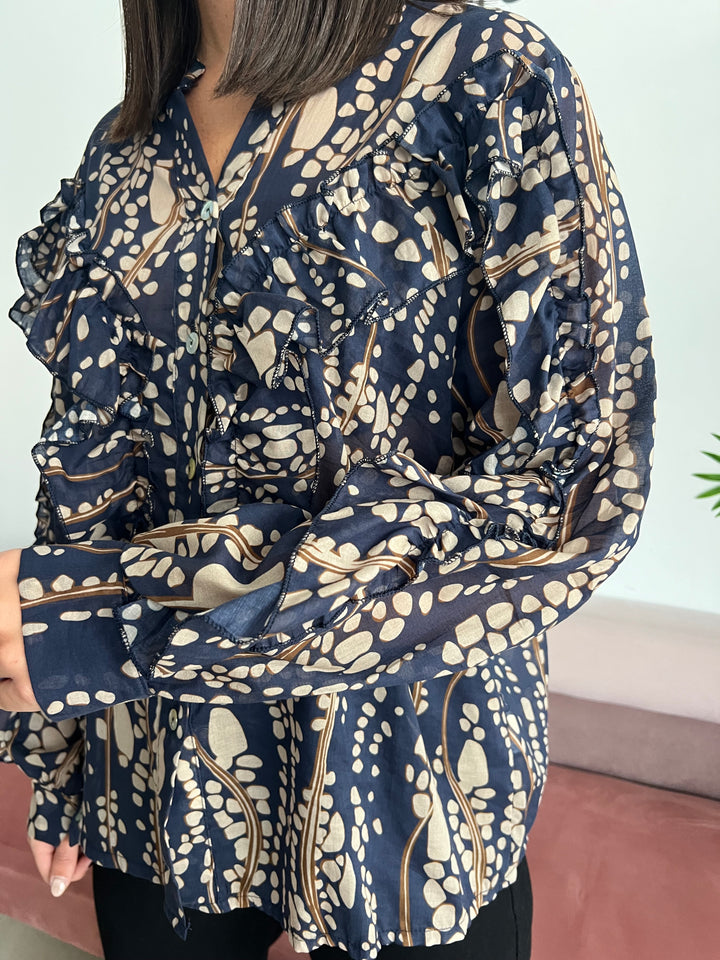 Camisa Carina azul marino