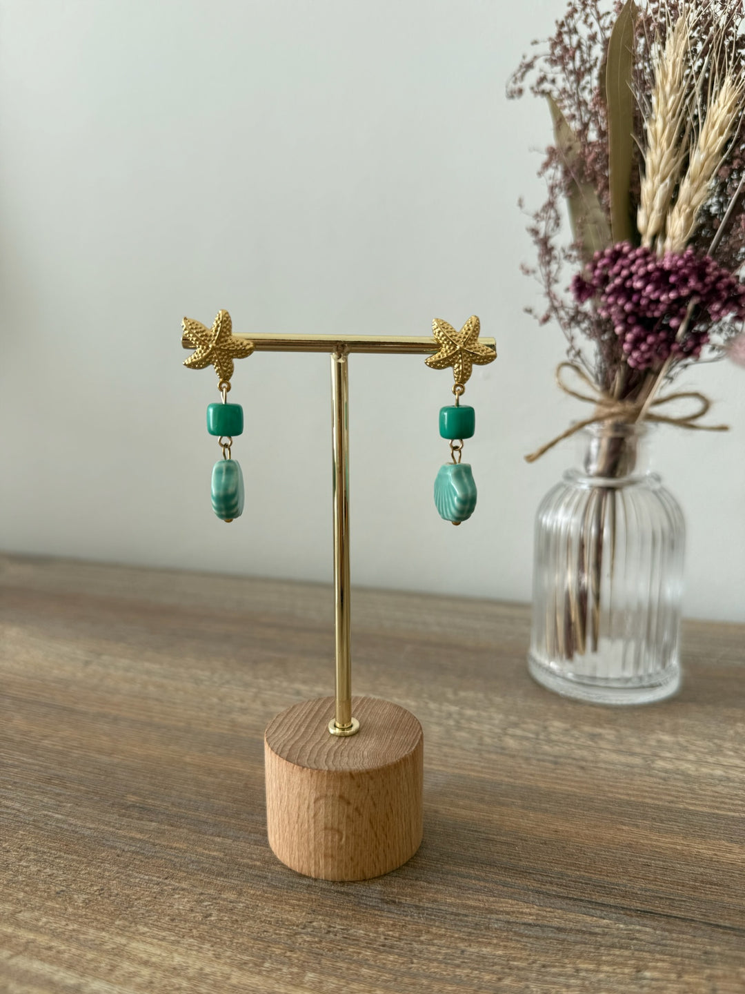 Pendientes Aurora turquesa (acero)