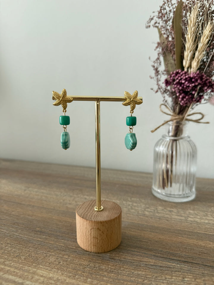 Pendientes Aurora turquesa (acero)
