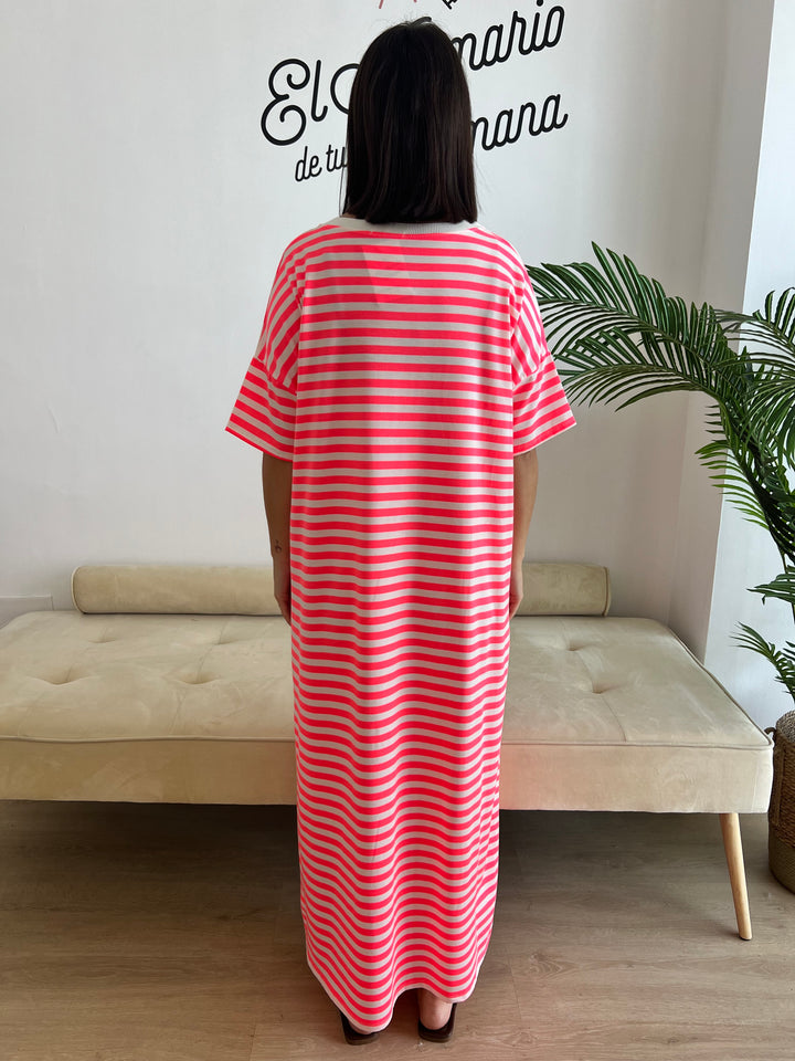 Vestido Rayas fucsia