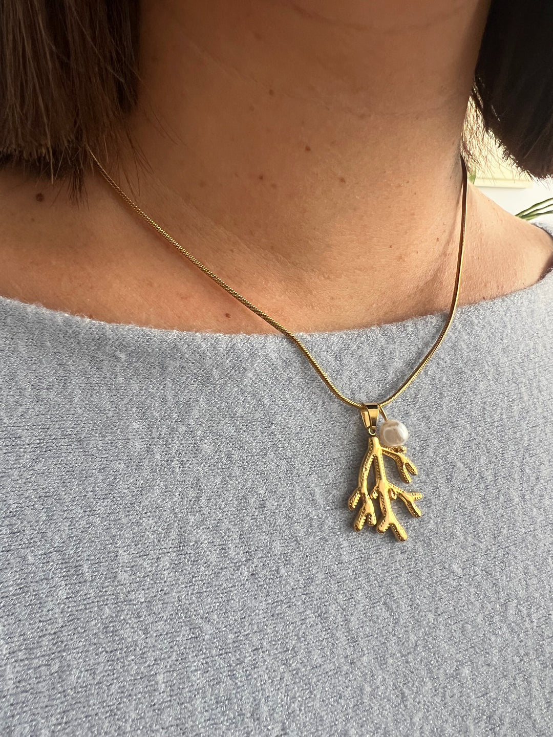 Collar Coral perla (acero)