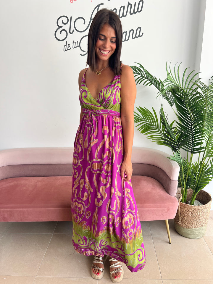 Vestido Belén buganvilla