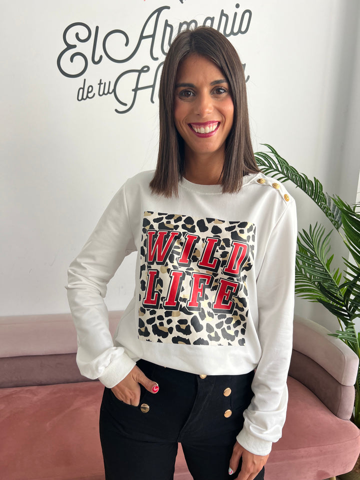 Sudadera Wild Life blanco