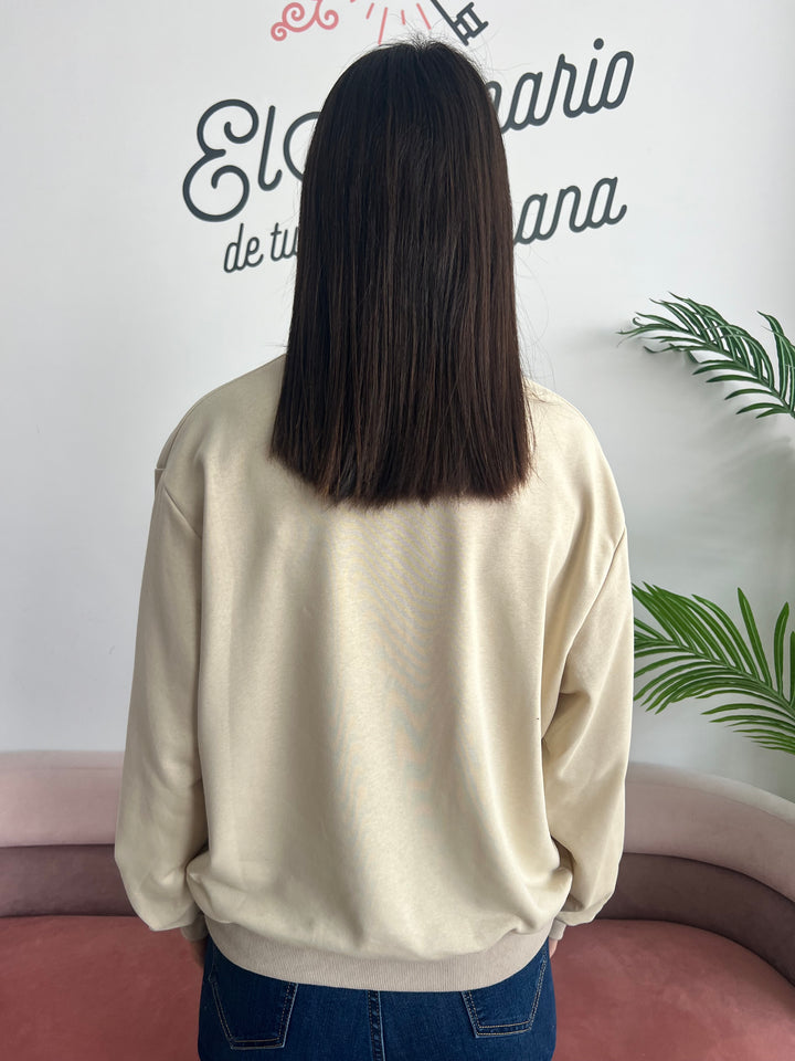 Sudadera Butterfly beige