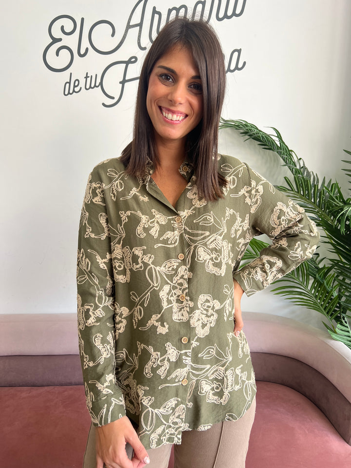 Camisa Alejandra verde militar