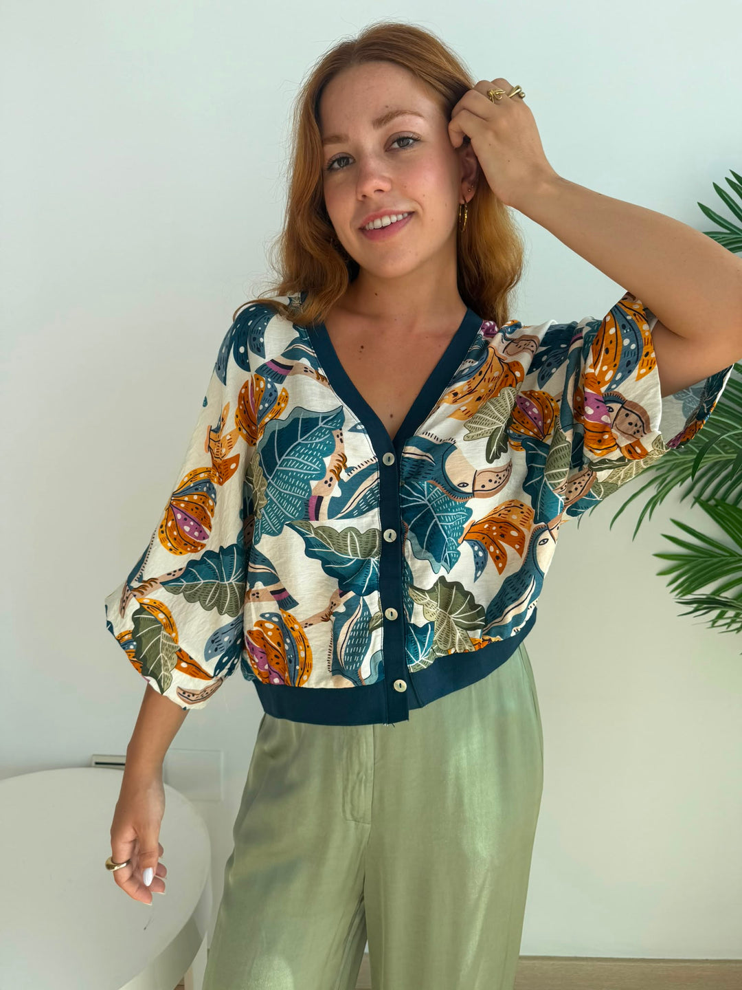Chaqueta Tati azul petróleo