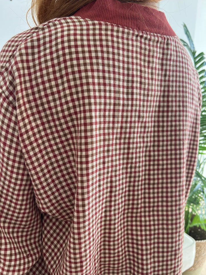 Chaqueta Cuadros teja