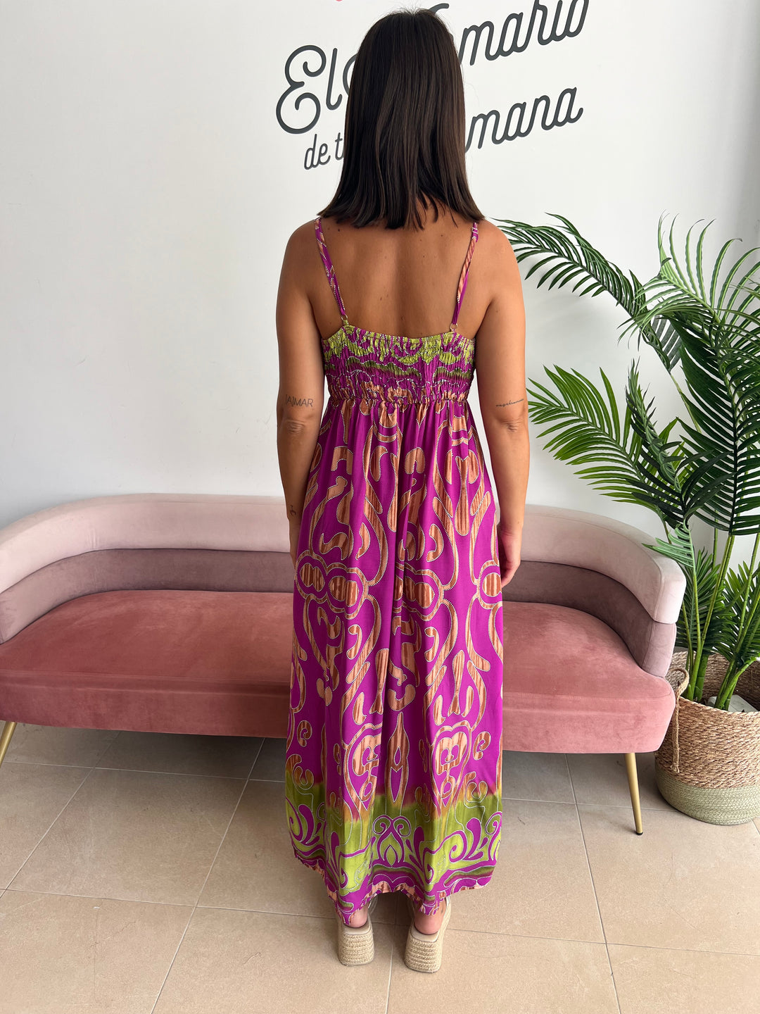 Vestido Belén buganvilla