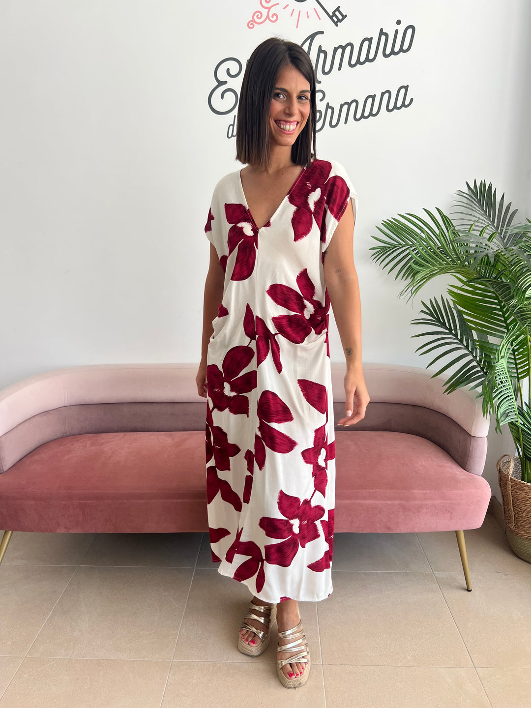 Vestido Carla burdeos