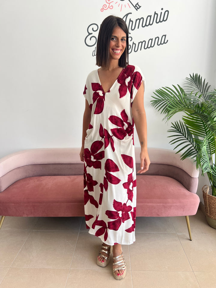 Vestido Carla burdeos