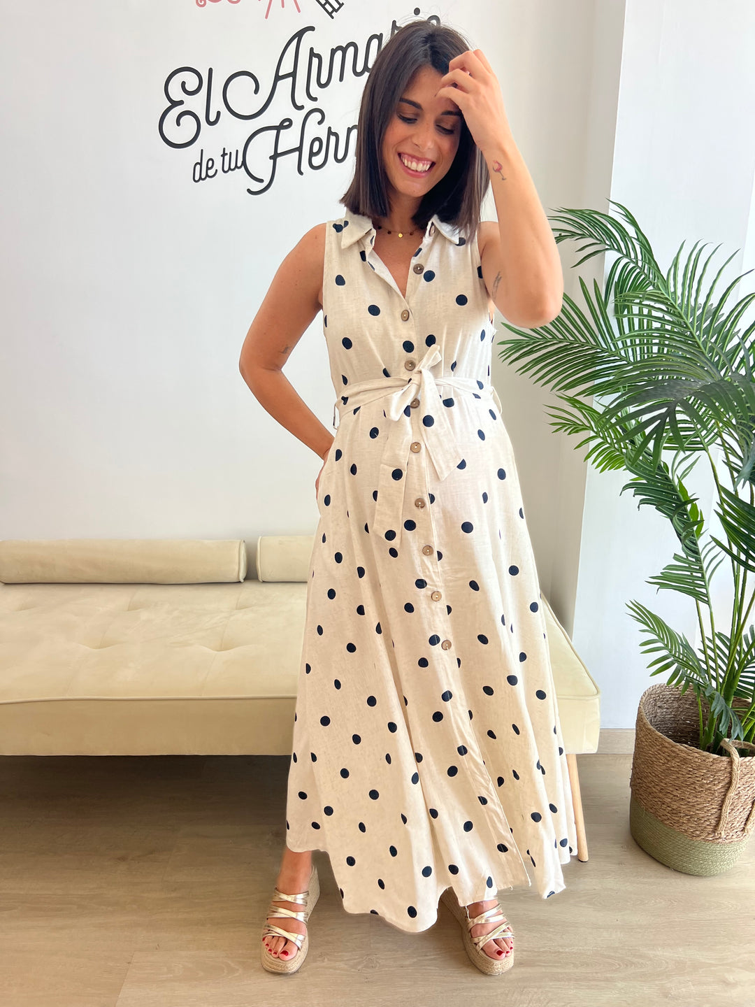 Vestido Oriana blanco roto
